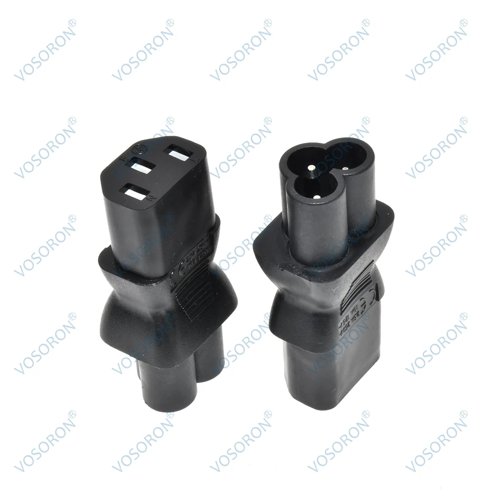 IEC 320 C13 hembra a C6 macho convertidor de enchufe de hoja de trébol de 3 pines adaptador de corriente alterna - imagen 4