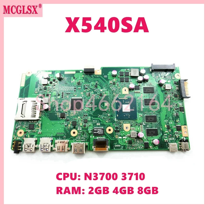 Placa base para portátil X540SA con CPU N3700 N3710, 2GB, 4GB-RAM, para For Asus VivoBook X540S X540SA X540SAA F540S