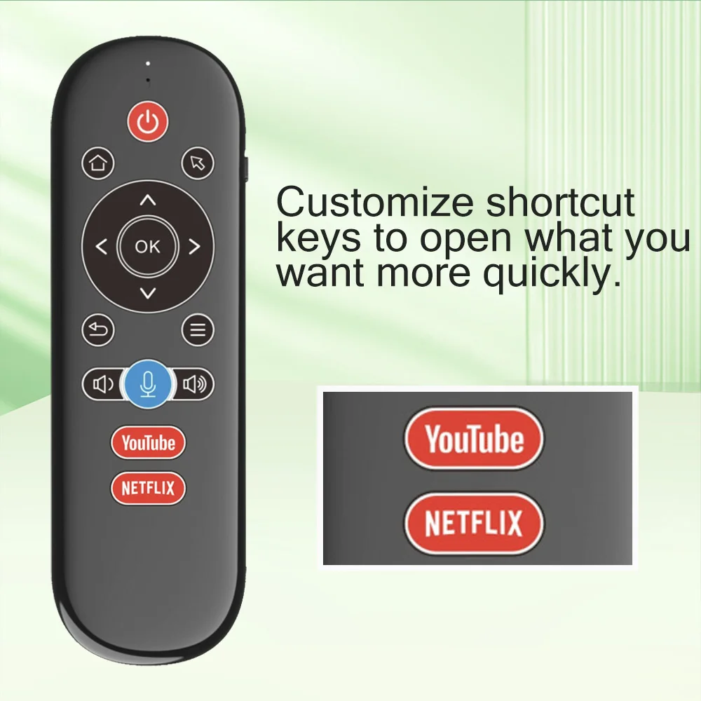 Control remoto por voz inalámbrico recargable de 2,4G W1 Plus con teclado retroiluminado IR aprendizaje antipérdida para Android Smart TV Box - imagen 4