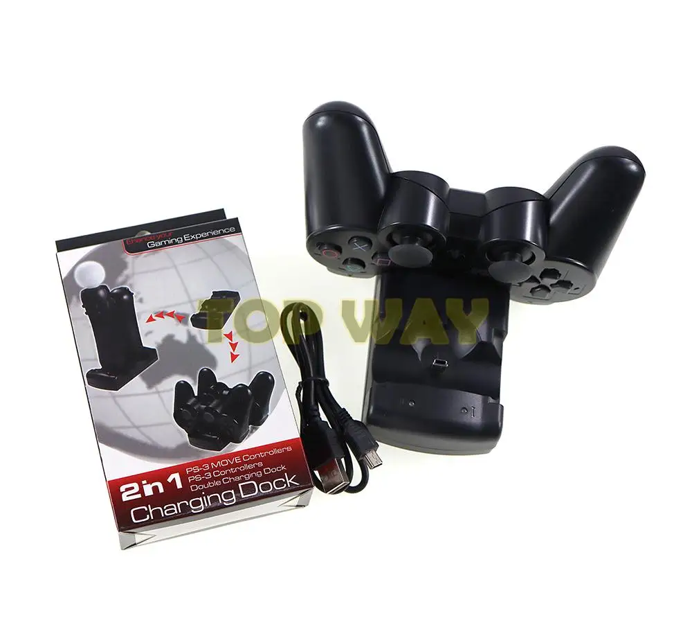 1 Uds. Cargador de base alimentado por USB de carga Dual soporte de estación de juegos para controlador inalámbrico PS3 - imagen 5