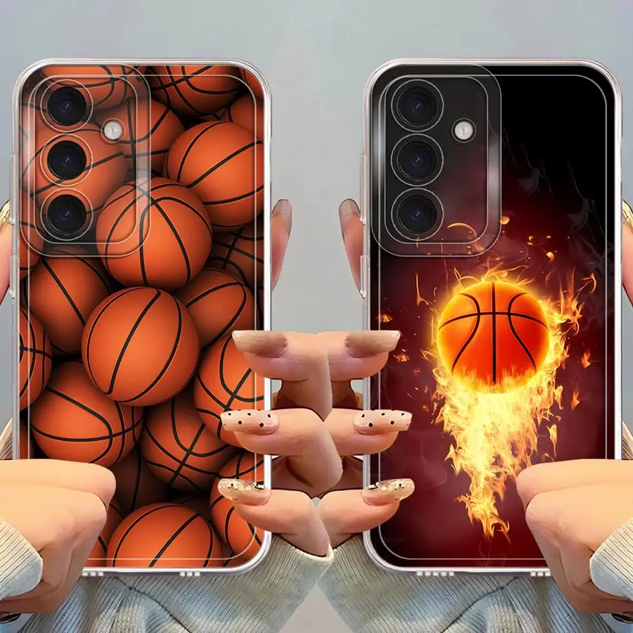Funda para Samsung Galaxy A22 A13 A73 A12 A35 A71 A72 A15 A35 A25 A16 Funda transparente de baloncesto
