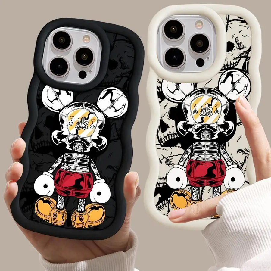 Funda de TPU suave con calavera de DisneyMickey para Apple iPhone 7 16e 13 12 11 Pro 12 16 15 14 Pro Max XS Max 15 16 Plus 8
