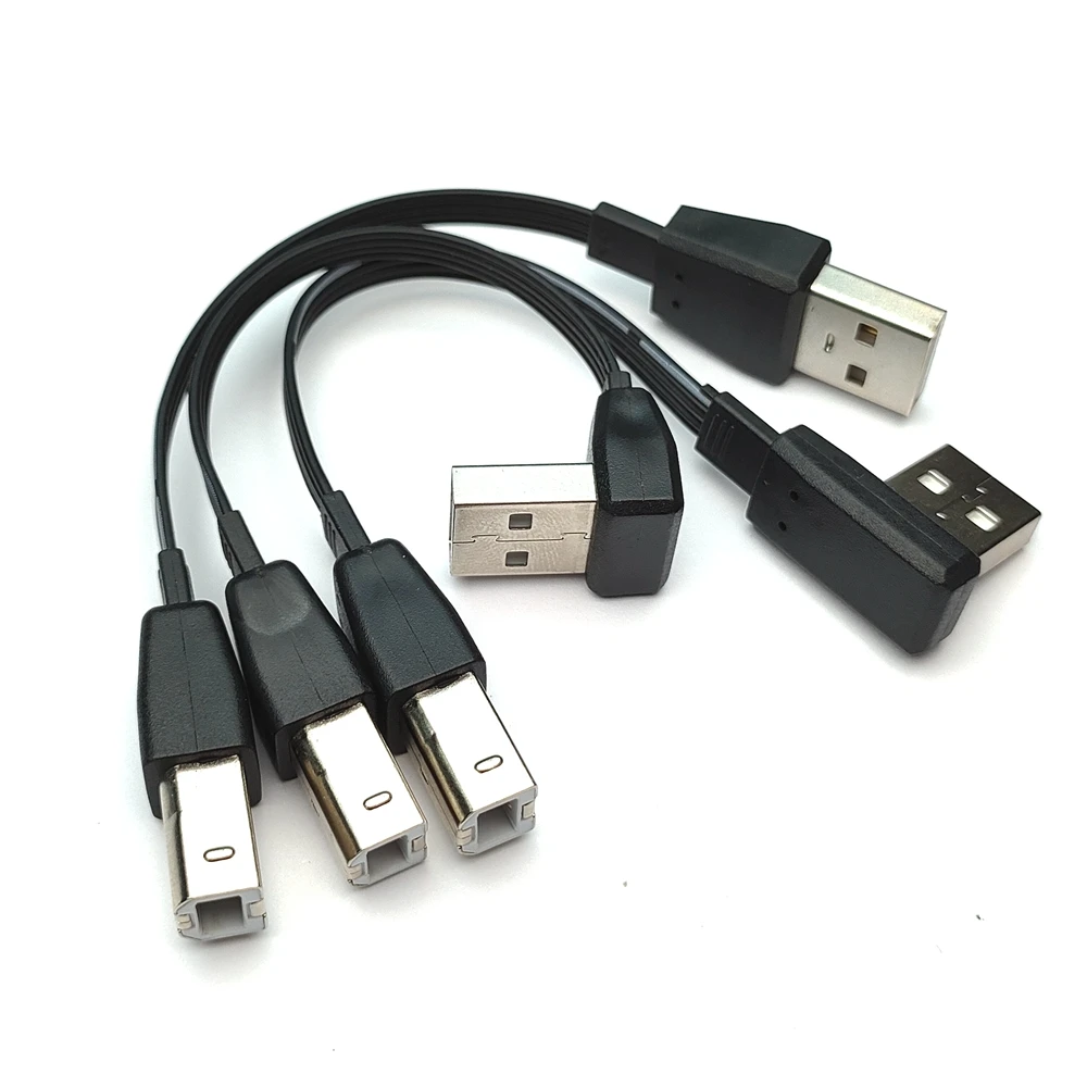 0.1-1m USB 2.0 A male USB B type B BM up and down left and right corner printers browser 90 degrees kable BM open cable - imagen 2