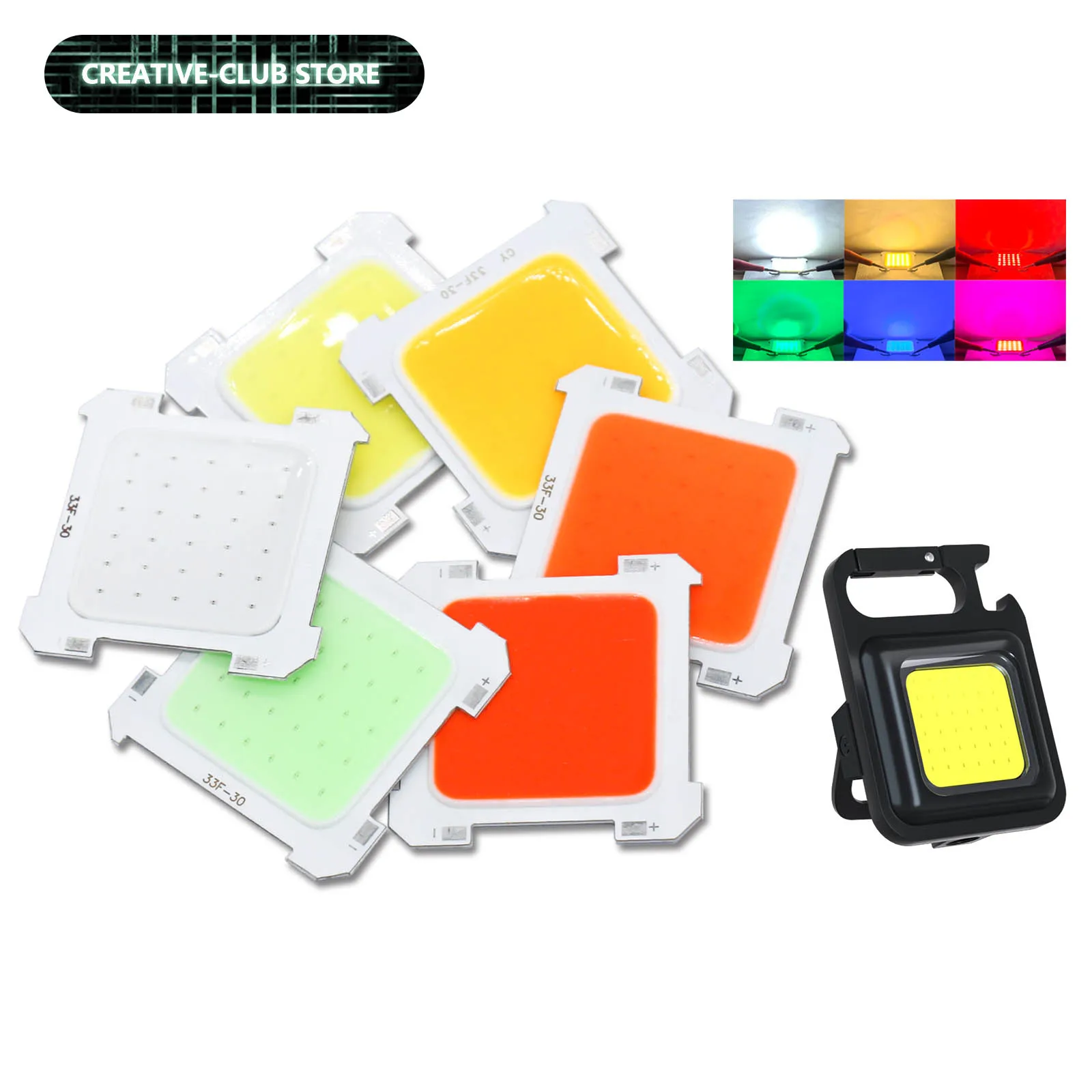 CHIP COB LED superbrillante para USB, Mini llavero portátil, luz de Camping, linterna de bolsillo para exteriores DC 3-5V Max 5-15W 500-1500lm - imagen 2