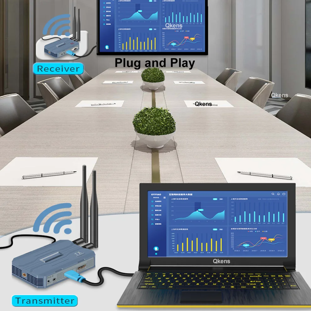 Extensor inalámbrico compatible con HDMI 4K, 250M, extensor Ethernet de 150m, receptor transmisor de Audio y vídeo VGA para cámara, portátil, PC a TV - imagen 4