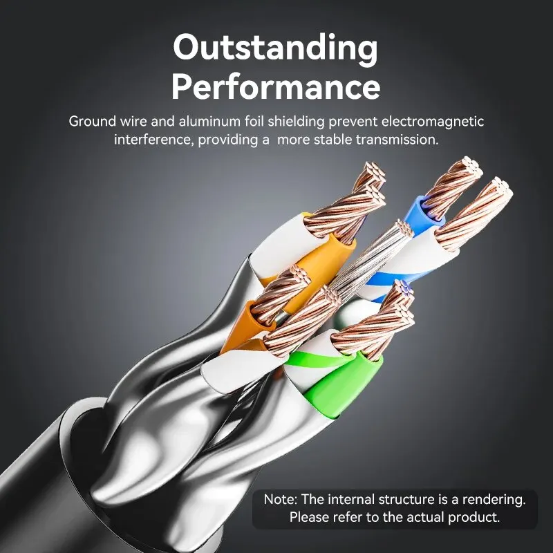 Vention-Cable Ethernet CAT8 para ordenador, dispositivo con rotación de 2000 grados, 40Gbps, 360 MHz, Internet Lan, para enrutador PS 4 RJ45 - imagen 5