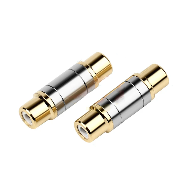 Conectores RCA duales hembra a hembra, adaptador recto, extensor de Cable de altavoz chapado en oro C5, 2/4/6 Uds. - imagen 5