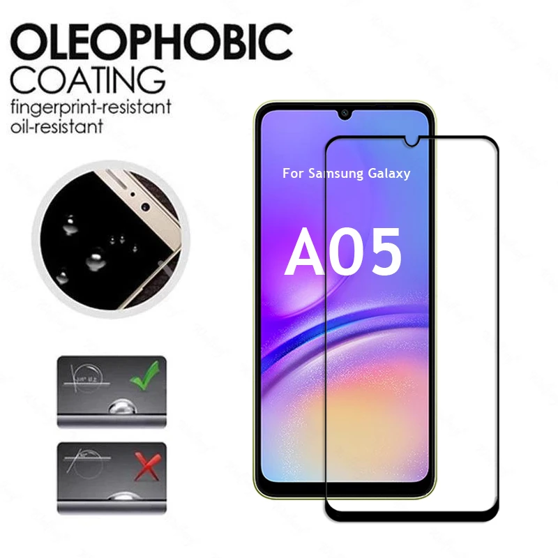6 en 1 para Samsung Galaxy A05 vidrio templado Samsung A05 vidrio cubierta completa Protector de pantalla película de cámara Galaxy A05 vidrio - imagen 3