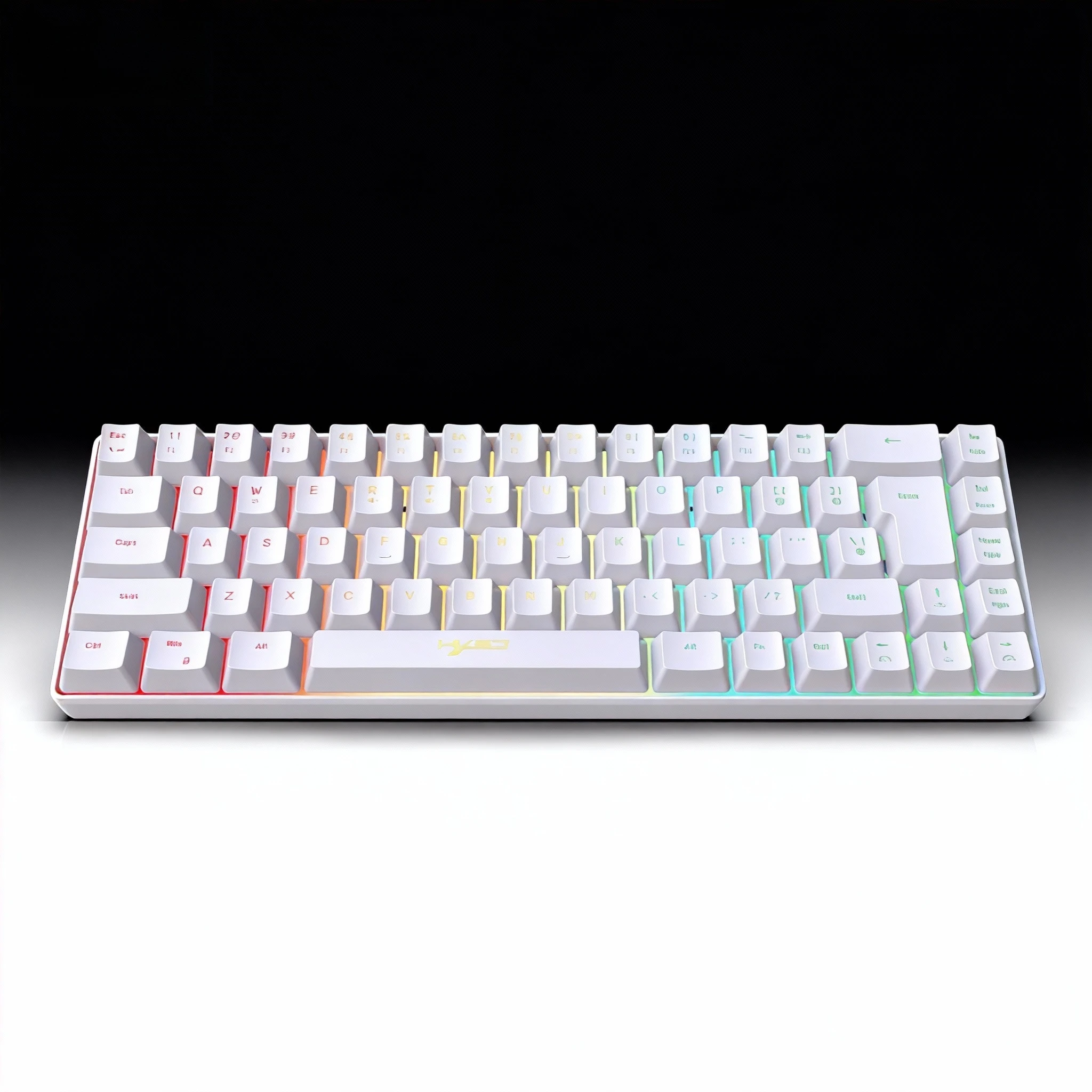 Teclados con cable portátil 68 teclas teclado gamer película gaming 60% teclado ABS material RGB retroiluminado PC USB teclado blanco