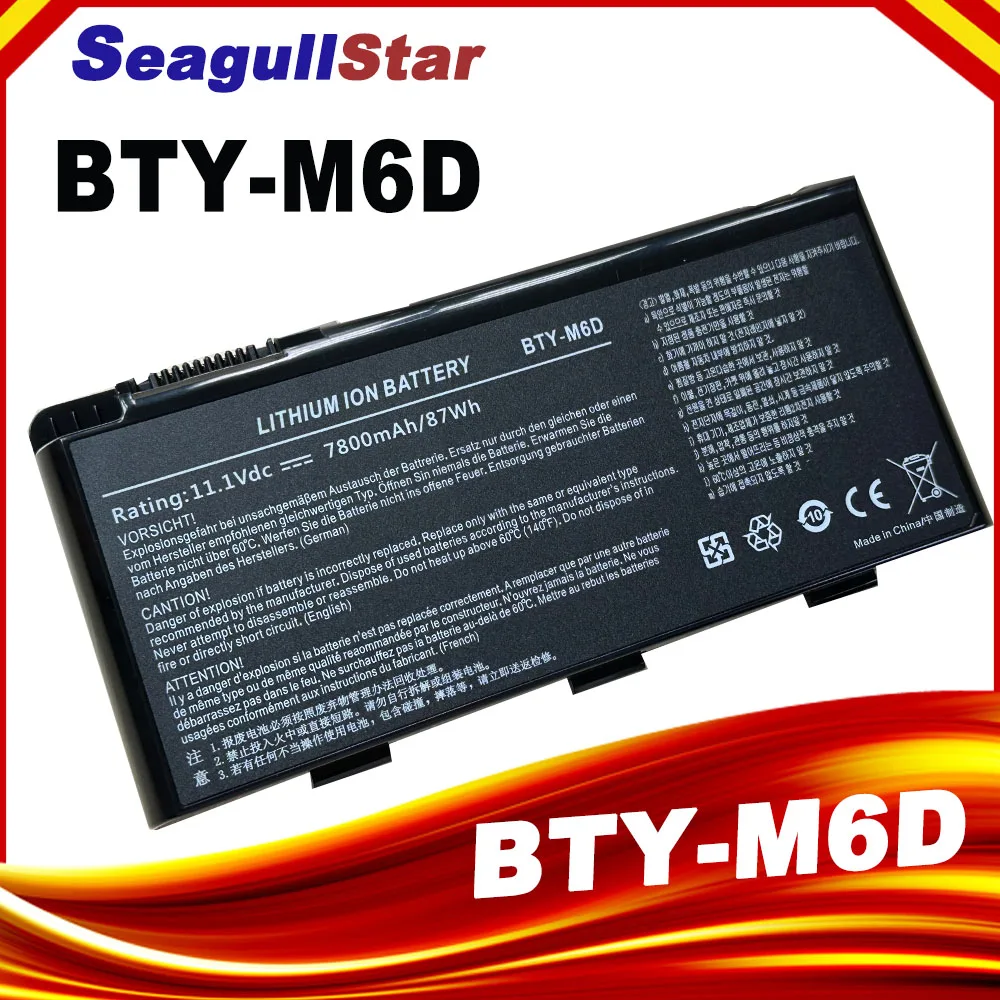 Nueva batería de ordenador portátil BTY-M6D para MSI GT60 GT70 GX780R GX680 GX780 GT780R GT660R GT663R GX660 GT680R