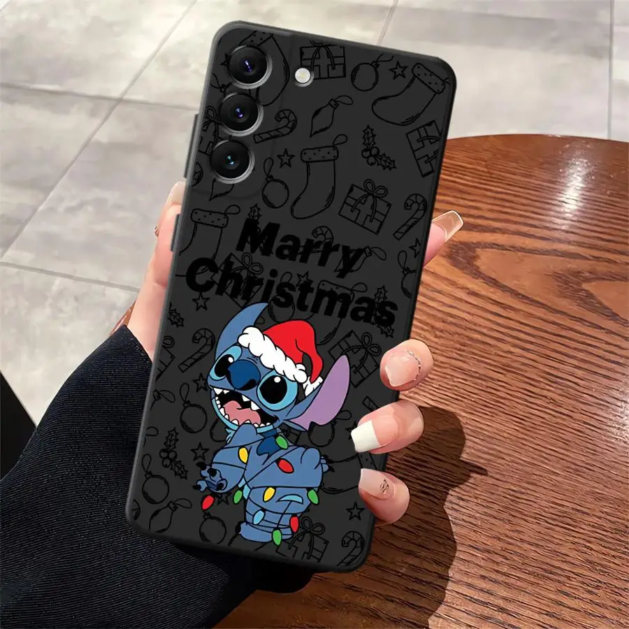Funda para Samsung Galaxy A05 A30 A15 A04 A50 A70 A10 A12 A06 A20 A13 A40 A16 A17 funda negra suave para teléfono dibujos animados lindos de Navidad - imagen 3