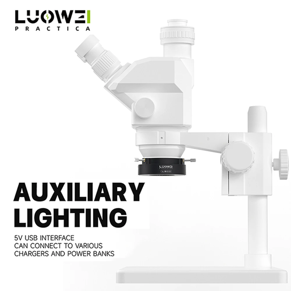 LUOWEI LS03 microscopio fuente de luz LED alto brillo sin parpadeo admite microscopios de hasta 80MM de diámetro herramienta de reparación - imagen 5