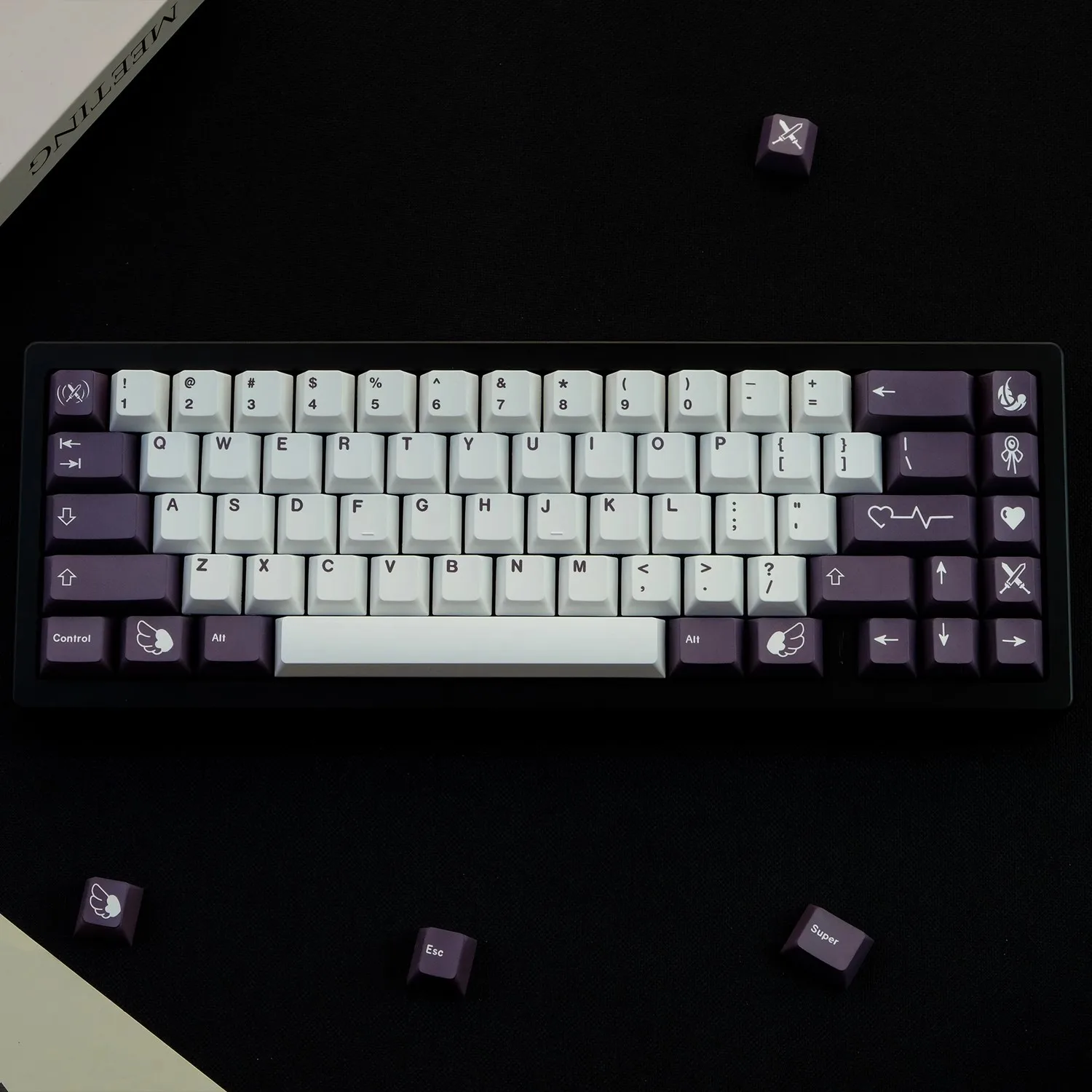 GMK-Juego de 152 teclas Tenshi, tapas de teclas de sublimación de tinte PBT, perfil de cereza, a prueba de luz, para 61, 64, 68, 96, 980, 104, diseño - imagen 3