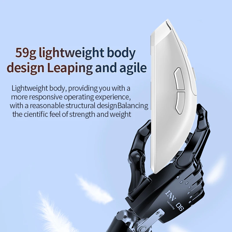 Ratón inalámbrico ligero para juegos con 3 modos con cable 2.4G BT para computadora portátil Deskbtop - imagen 5