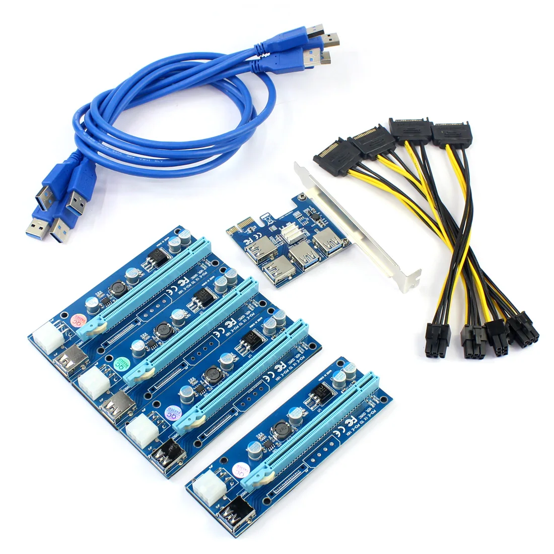 Adaptador de tarjeta elevadora USB 3,0 PCI-E Express 1x a 16x, convertidor Pcie de 1 a 4 USB, tarjeta gráfica de vídeo para Miner BTC Litcoin - imagen 2