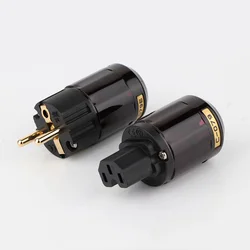 Cable Extensión Schuko IEC Macho-Hembra Chapado Oro 24k