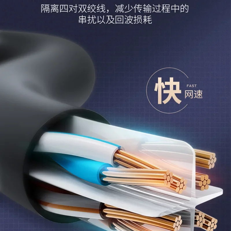 Cable FT Cable Ethernet Cat 6 A 10Gbps UTP RJ 45 Cables de conexión Ethernet delgados Cable de conexión Cat6 E Lan para Cable de módem Ethernet - imagen 2