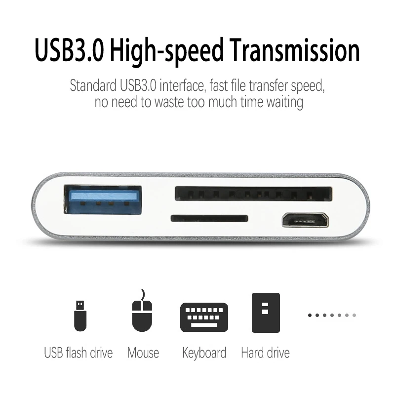 UTHAI-lector de tarjetas móviles BMU008 tipo c, periférico de conexión de tarjeta SD/TF de alta velocidad, multifunción, Android, Otg, USB 3,0, todo en uno - imagen 5