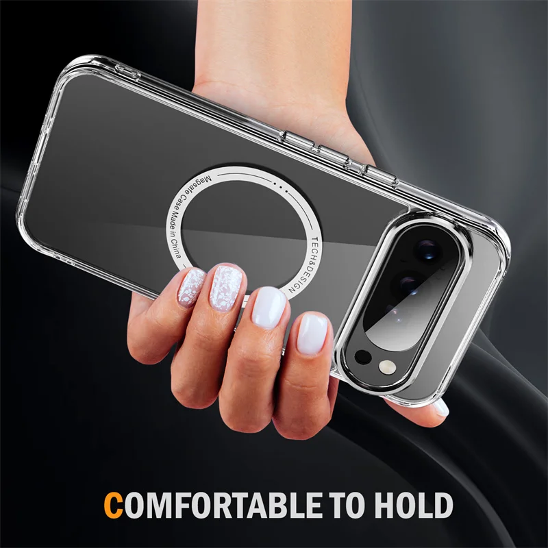 Funda magnética de carga inalámbrica transparente con revestimiento delgado para Google Pixel 8 9 10 Pro XL 8A 9A cubierta transparente a prueba de golpes - imagen 5