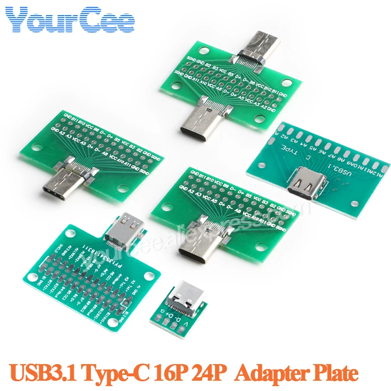 5 uds/1 unidad conector USB 3,1 placa adaptadora tipo C placa PCB convertidor de cabeza macho hembra 2*13P a 2,54 MM prueba de transferencia USB3.1
