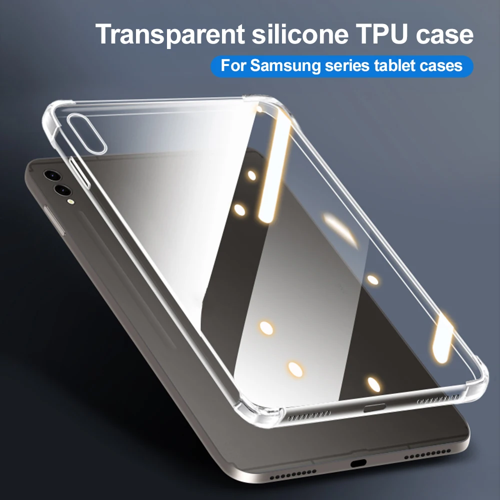 Funda transparente de silicona para Samsung Galaxy Tab A9 Plus S10 Fe S6 Lite S10 Lite A11 A8 S9 FE Plus S7 FE S8 Plus Funda