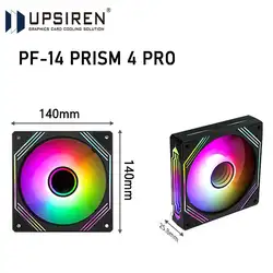 UPSIREN PF-14 PRISM 4PRO ventilador de chasis de computadora 14cm ARGB 4 pines PWM ventilador de refrigeración silencioso 12V gran volumen de aire 47.2CFM 650-1800RPM