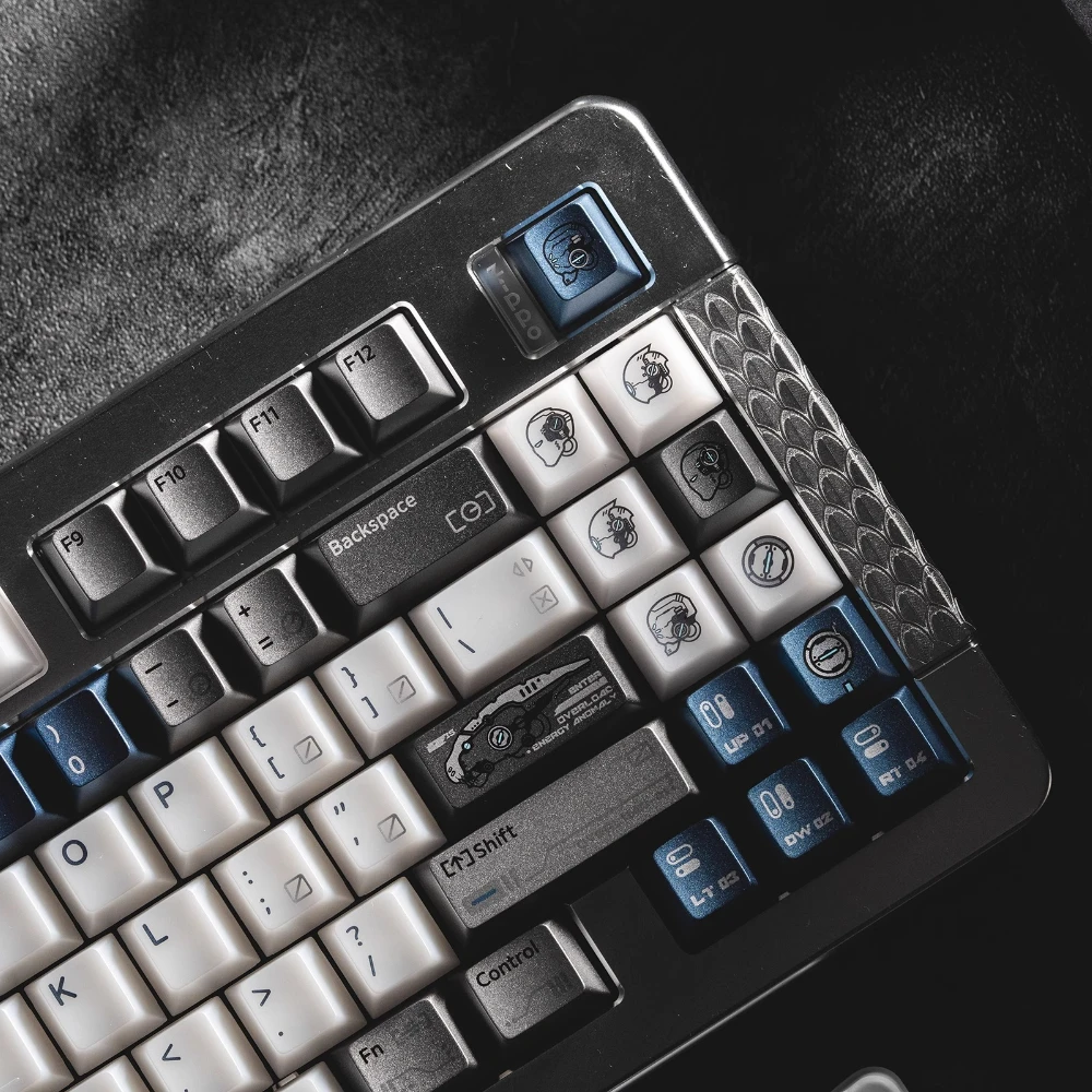 Teclas con tema de sobrecarga de 178 teclas, perfil de cereza PBT + PC, textura metálica, teclas transparentes brumosas para teclado mecánico para juegos - imagen 2