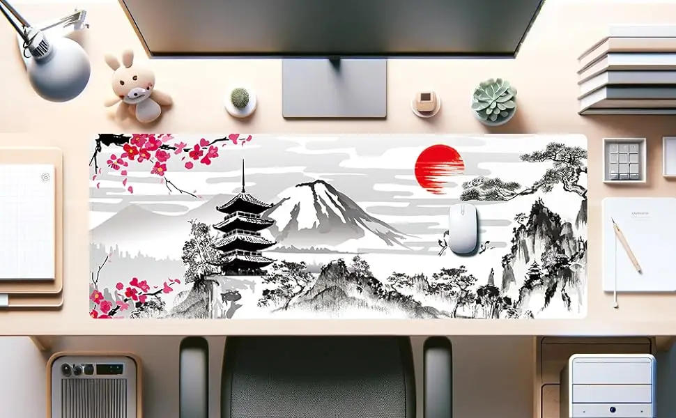 Japanese Cherry Blossom Large Mouse Pad