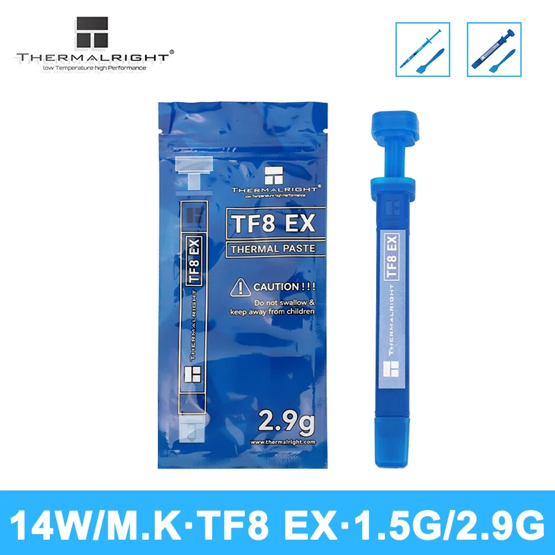 Thermalright-grasa de silicona conductora térmica TF8 EX, pasta de disipación de calor de CPU de 14W, 1,5/2,9g, pasta gputérmica de alto rendimiento