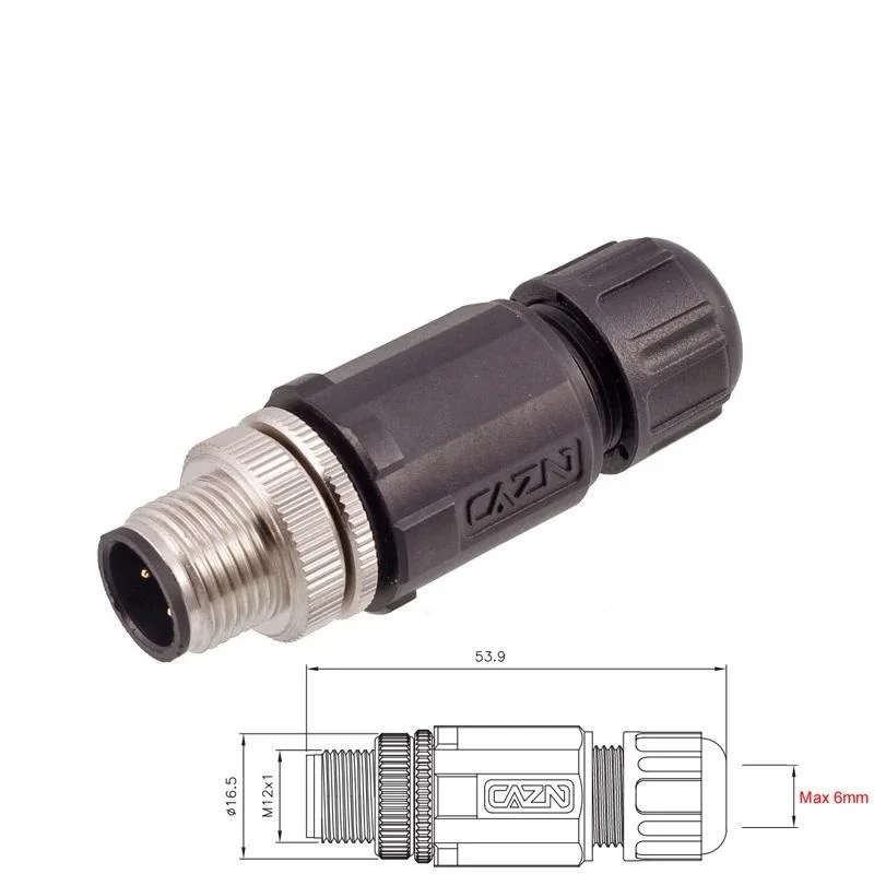 Conector macho de montaje de plástico, conector de tipo soldado, 2-17 pines, IEC-61076-2-101, acuerdo industrial 4,0 para componentes electrónicos - imagen 4
