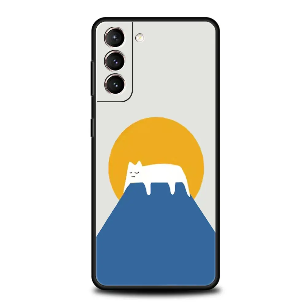 Funda de teléfono con diseño de gato para Samsung Galaxy S25 Edge S24 S23 S22 S20 Ultra S21 FE 5G S10 Plus, funda suave de TPU - imagen 3