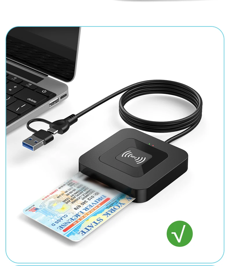Lector de tarjetas inteligentes UTHAI X06 USB 2,0, contactos de informes de impuestos para cajero automático bancario + lector de tarjetas IC NFC 2 en 1 - imagen 5