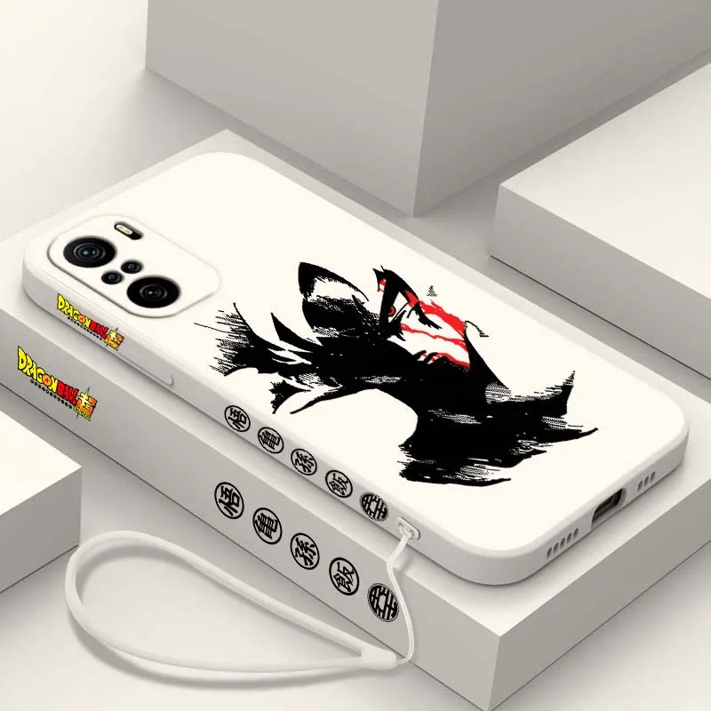 D-Dragon Ball Cool Son Goku Art para Xiaomi Redmi Note 14 13 12 11 10 9 8 Pro Plus 4G 5G cubierta de la caja del teléfono de cuerda izquierda líquida - imagen 4