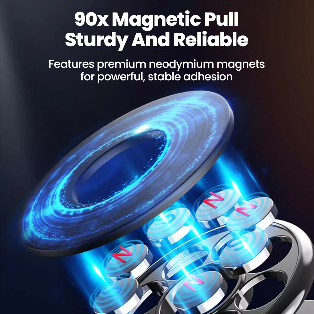 Elough soporte inalámbrico para teléfono de coche Mini soporte magnético poligonal para teléfono soporte para coche para iPhone Samsung Xiaomi - imagen 3