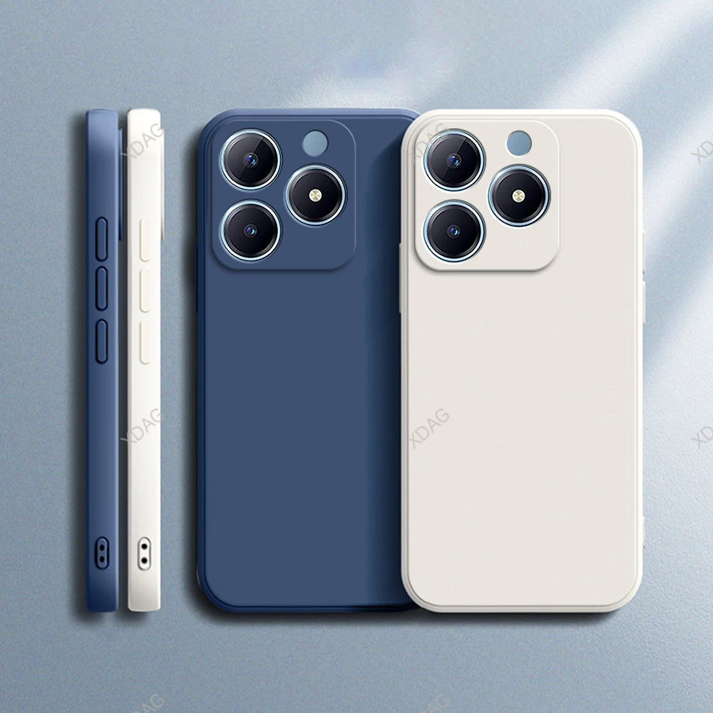 Funda de silicona líquida de borde recto para OPPO Realme C63, 4G, 6,75 ", protección Original para cámara, carcasa de parachoques suave - imagen 2