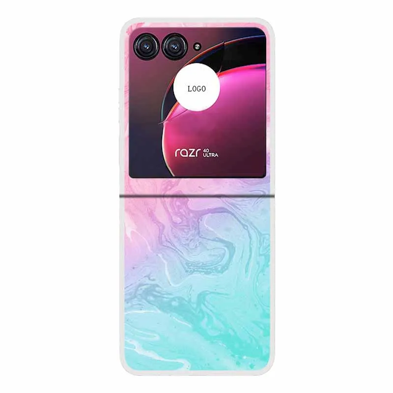 Para Moto Razr 40 Ultra funda de mármol transparente dura cubierta de PC fundas de teléfono para Motorola Razr 40 Ultra Protector nuevo Coque - imagen 2
