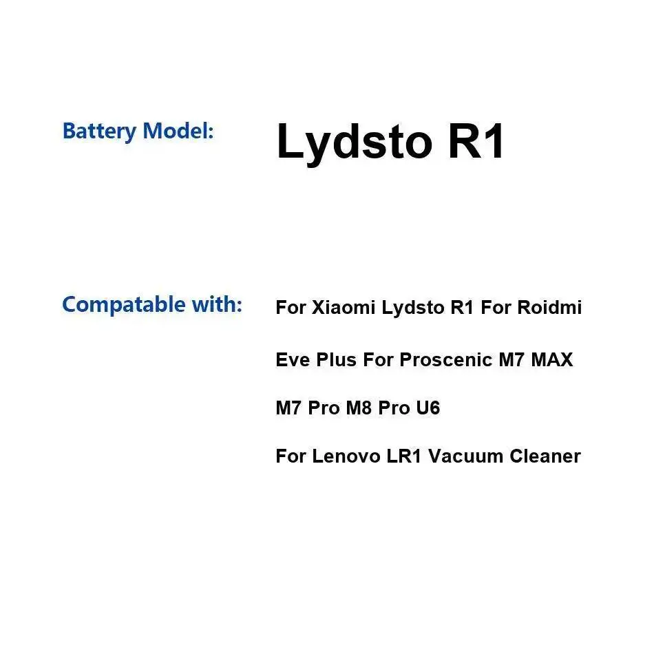 Batería 6800Mah para Xiaomi Lydsto R1 Roidmi Eve Plus Proscenic M7 Max Pro M8 U6 Lenovo LR1 Robot