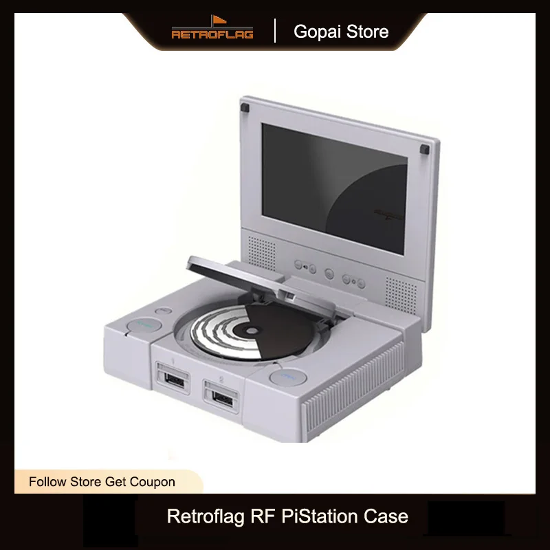 Retroflag PiStation Case+ para Raspberry Pi 4B - LCD, apagado/reinicio seguro, indicador de alimentación LED, fácil acceso a puerto