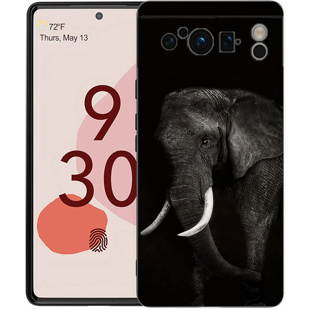 Funda de teléfono creativa con elefante Animal para Google pixel 9 8 7 6 Pro 6A 7A 5G, funda negra de silicona a prueba de golpes - imagen 5