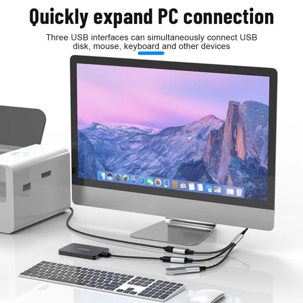 Estación de acoplamiento, convertidor de 4 puertos, divisor de Cable Usb Otg, transferencia de alta velocidad, adaptador múltiple, divisor Usb 2,0, 4 puertos portátiles - imagen 5