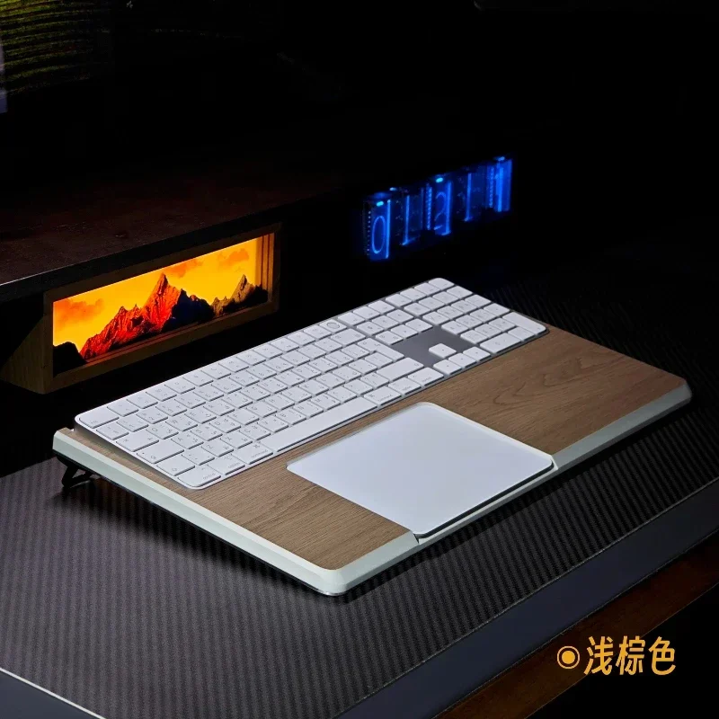 Bandeja de madera maciza de nogal, reposamanos personalizado 2 en 1, soporte para teclado mágico, Trackpad mágico A1843 A2520 A1535, almohadilla de soporte para muñeca - imagen 5