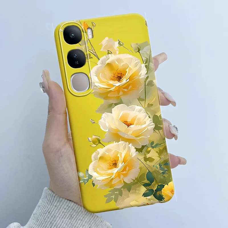 Funda para Vivo V40 Lite V40SE Y200 Y300 Funda diseño de niña de las flores Funda trasera suave para Vivo V 40 Lite 4G 5G V40 SE 80W fundas de teléfono - imagen 3