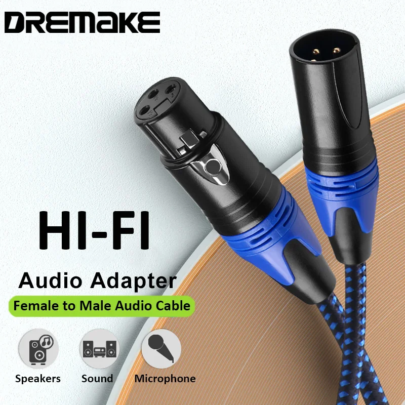 Cable de micrófono XLR profesional macho a hembra, Cables de altavoz XLR de 3 pines chapados en oro, Cable mezclador de micrófono equilibrado Multicolor - imagen 2