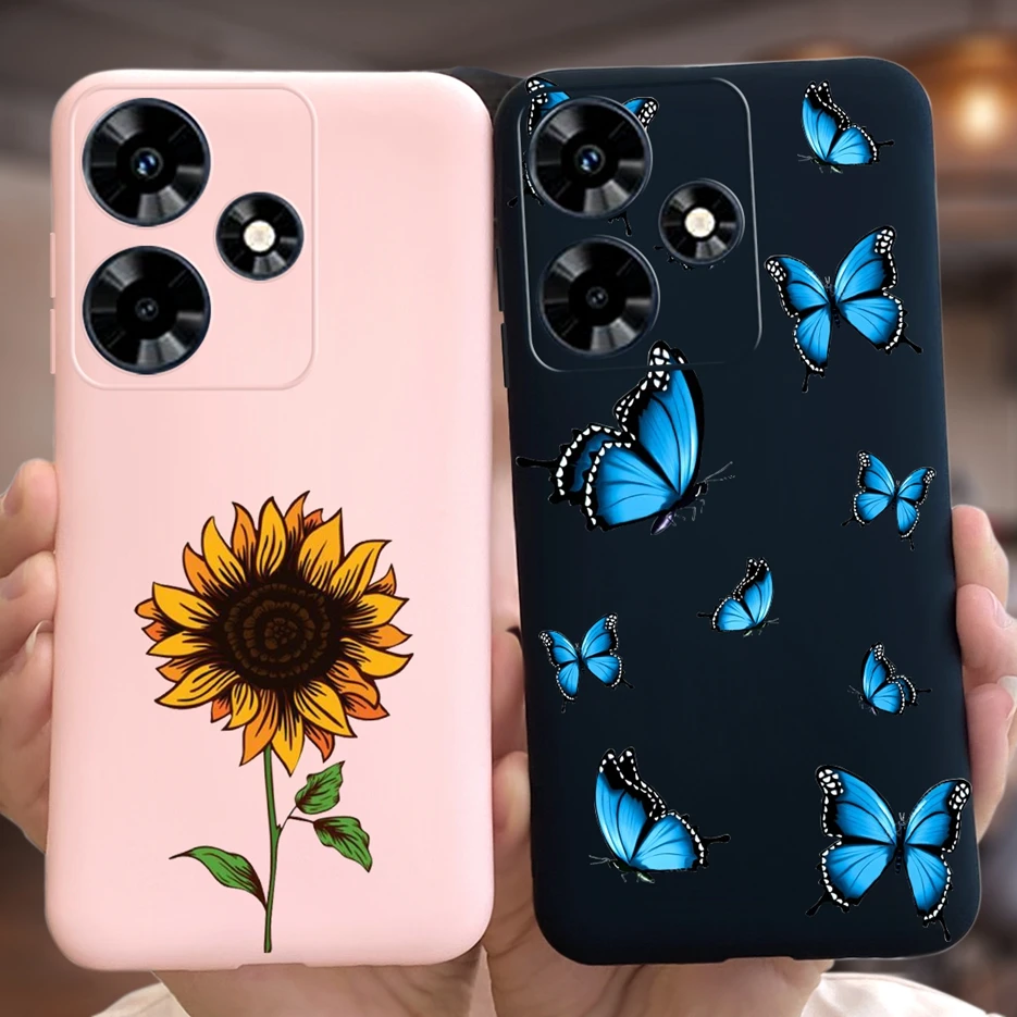 Funda de silicona suave para teléfono Infinix Hot 30 4G, carcasa elegante de mariposa de girasol para Infinix Hot 30 Play NFC Hot30 Hot 30i