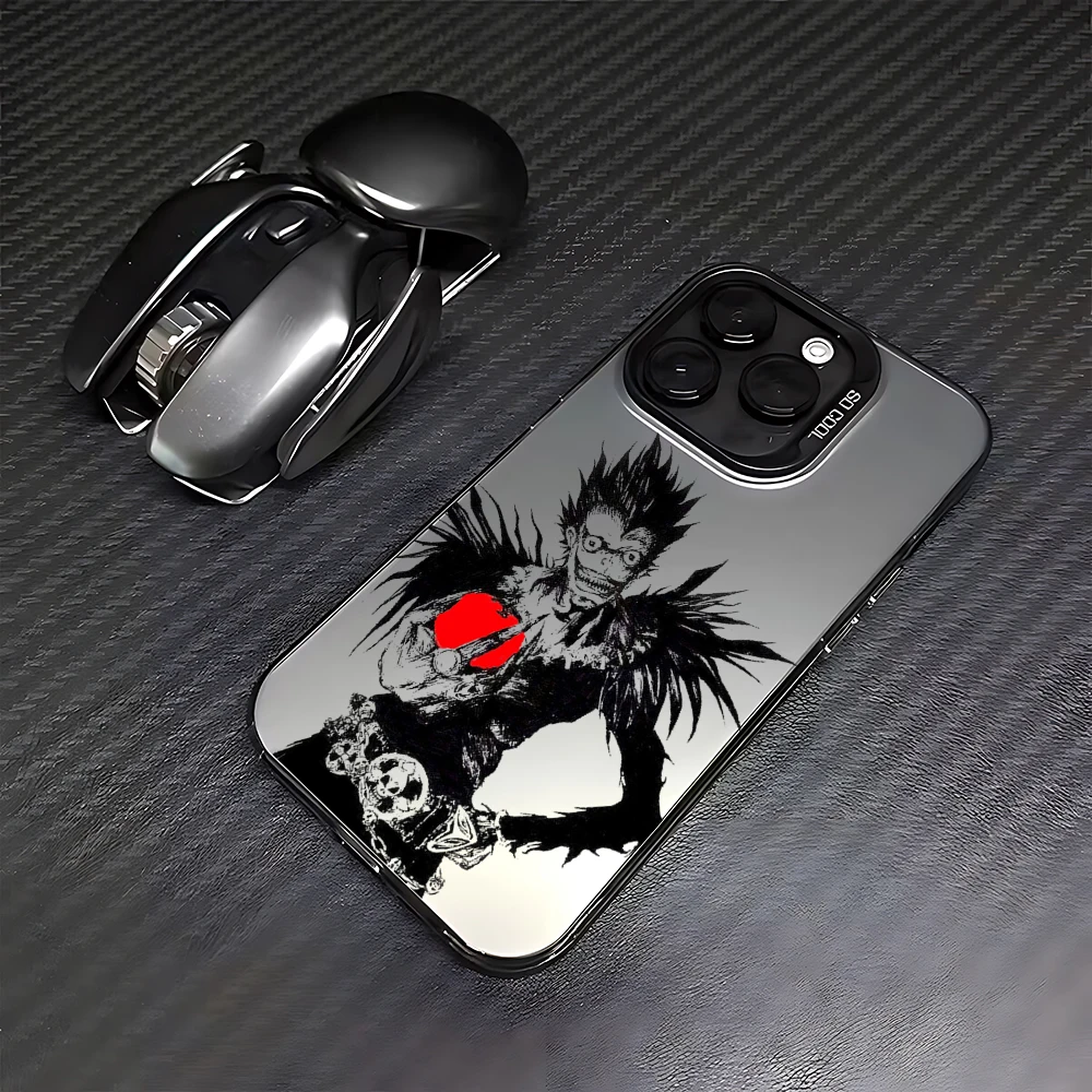 Funda de teléfono Anime Death Note para iPhone 16 15 14 13 12 11 Pro Max X XR XSMAX 8 7 Plus, funda trasera mate caramelo a prueba de golpes - imagen 4