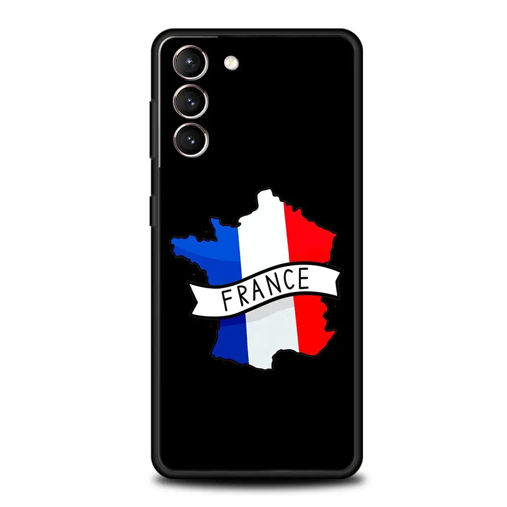 Funda de teléfono con bandera de Francia para Samsung Galaxy S24, S23, S22, S20 Ultra, S21 FE, 5G, S10, S9 Plus, S10E, S8, funda de silicona suave - imagen 3