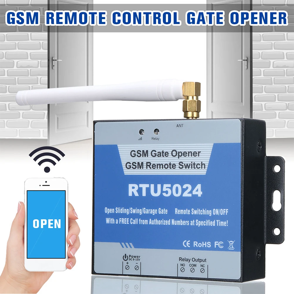 RTU5024 GSM interruptor de relé de apertura de puerta llamada gratuita 850/900/1800/1900MHz enchufe UE EE. UU. para protección de puertas del hogar - imagen 2