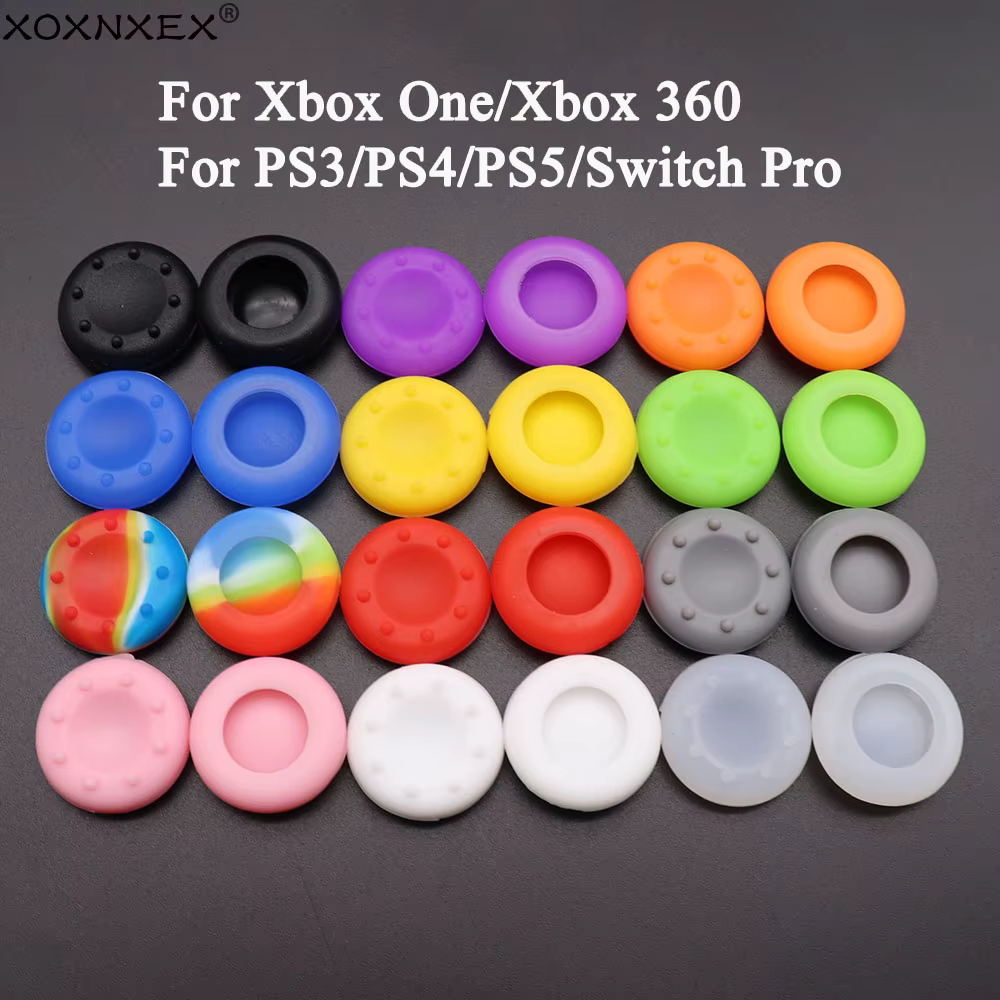 10 Uds. Joystick analógico de silicona antideslizante tapa de agarre para PS4 PS3 PS5 cabeza de cubierta de palanca de mando para Xbox 360 Xbox One Control