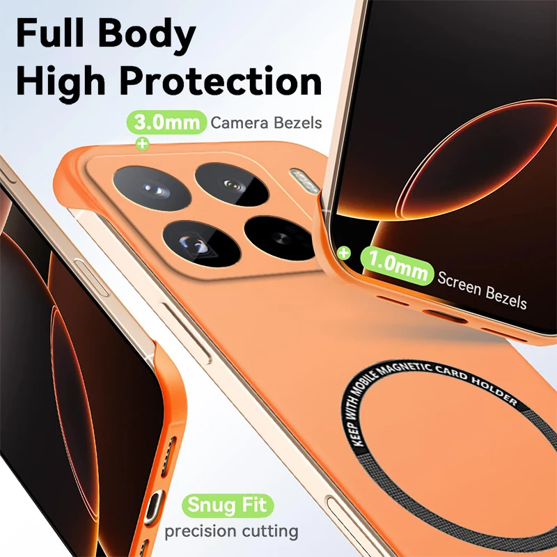 Fundas magnéticas delgadas para Xiaomi 15 15S Pro Ultra sin marco, cubiertas duras ligeras mate antiarañazos, armadura a prueba de golpes sin bordes - imagen 3