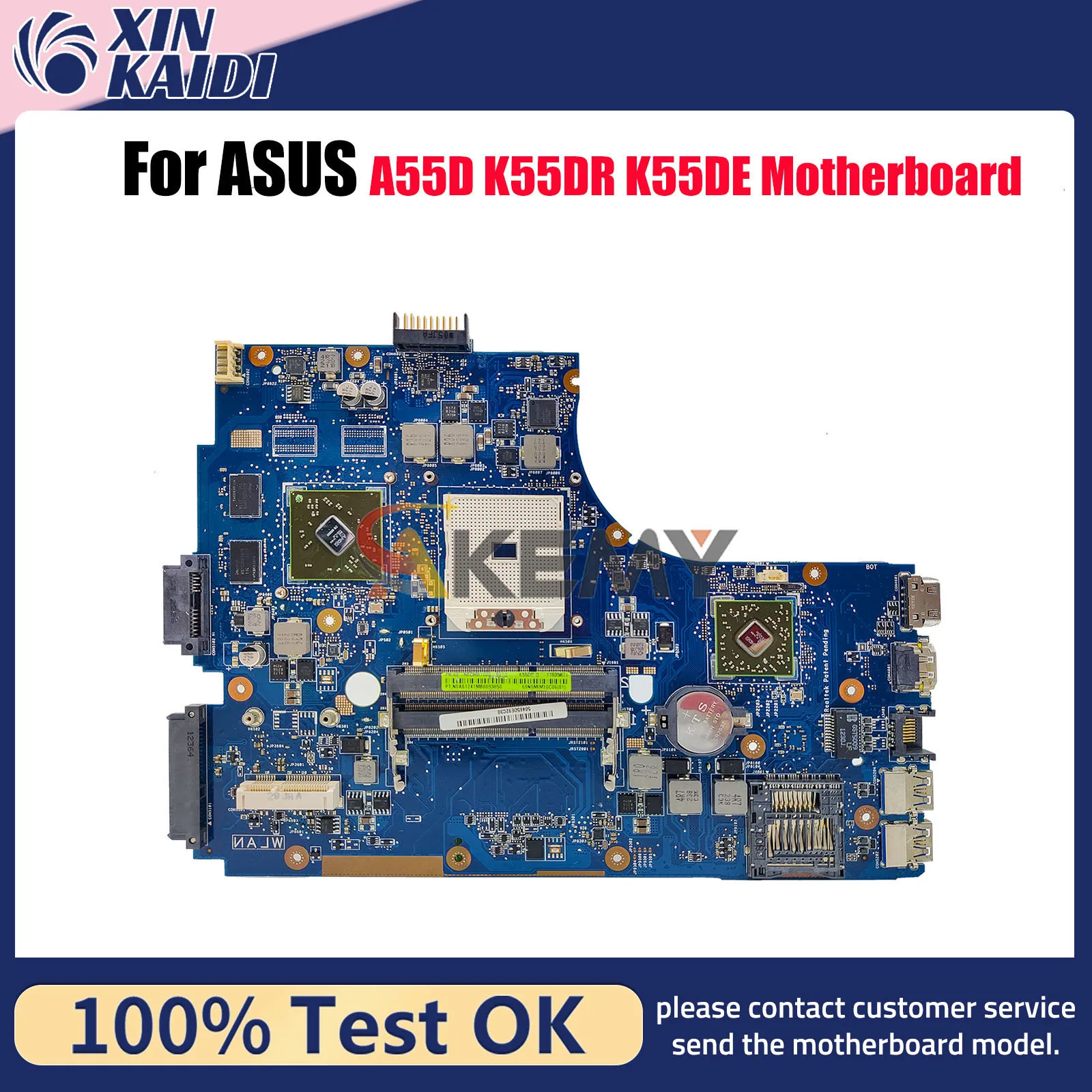 Placa base para ordenador portátil K55DR para ASUS K55DR K55DE K55D A55D, placa base para portátil, este artículo está en stock, 100%, pruebas, OK, envío rápido